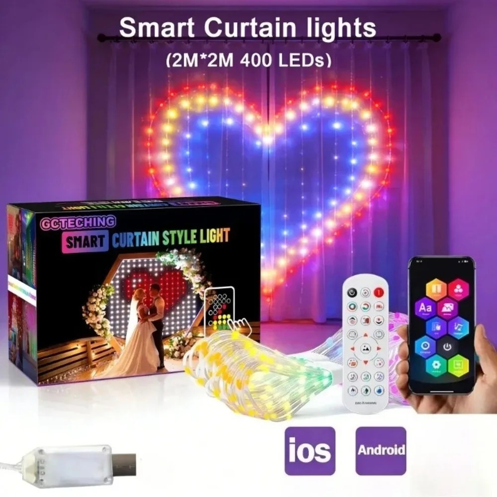 Led Lighting Wall Decor - Outdoor LED Pixel Curtain Lights Bluetooth
