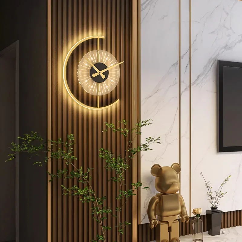 Modern LED Wall Lamp Clock Sco - đánh giá và giá Lighting Home Decor Wall Clocks
