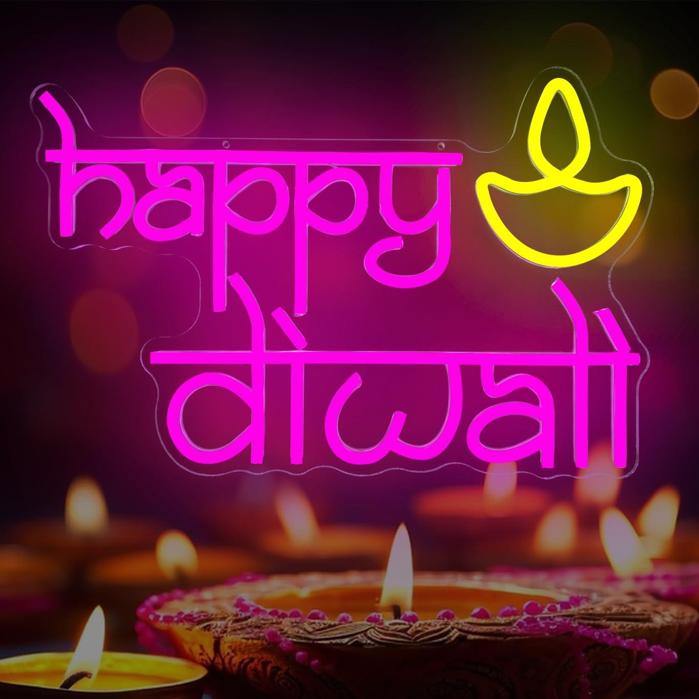 Happy Diwali Neon Sign USB Pow - đánh giá và giá Led Lighting Wall Decor
