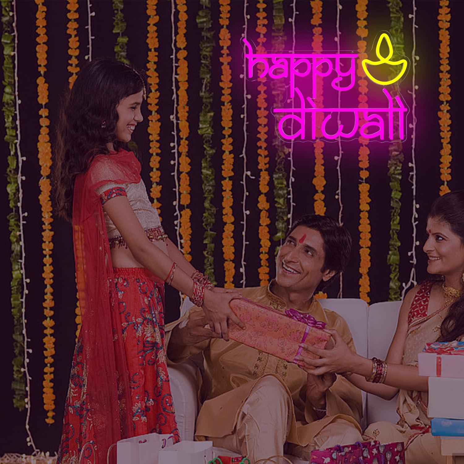 Happy Diwali Neon Sign USB Pow - đánh giá và giá Led Lighting Wall Decor