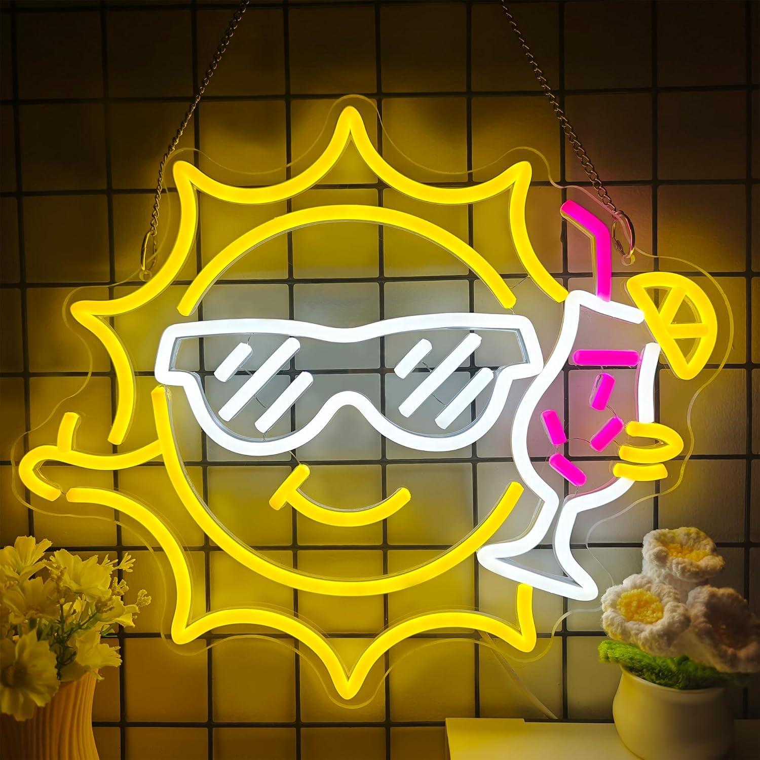 Bar Neon Sign Sun Glasses USB  - đánh giá và giá Led Lighting Wall Decor