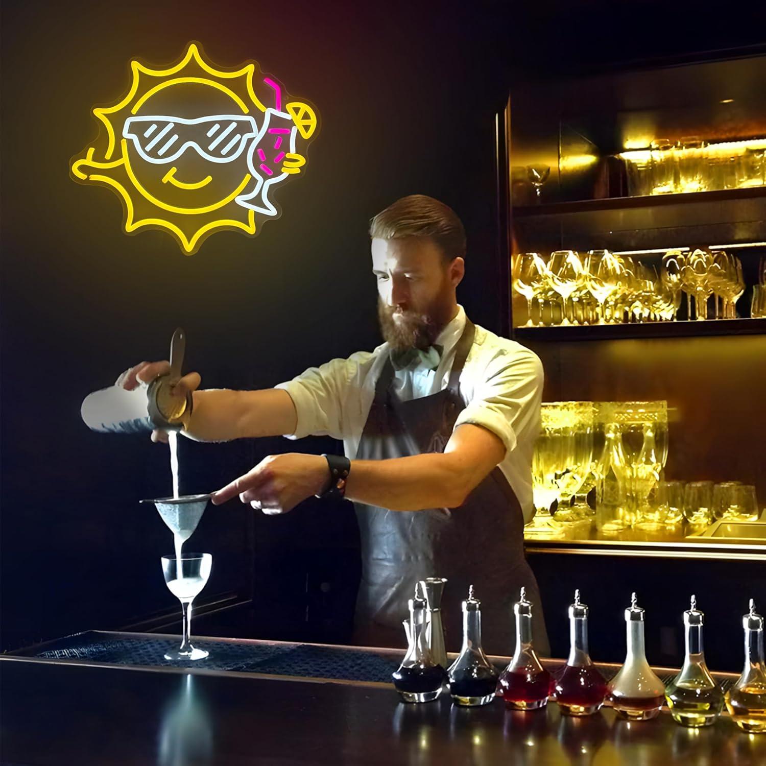 Bar Neon Sign Sun Glasses USB  - đánh giá và giá Led Lighting Wall Decor