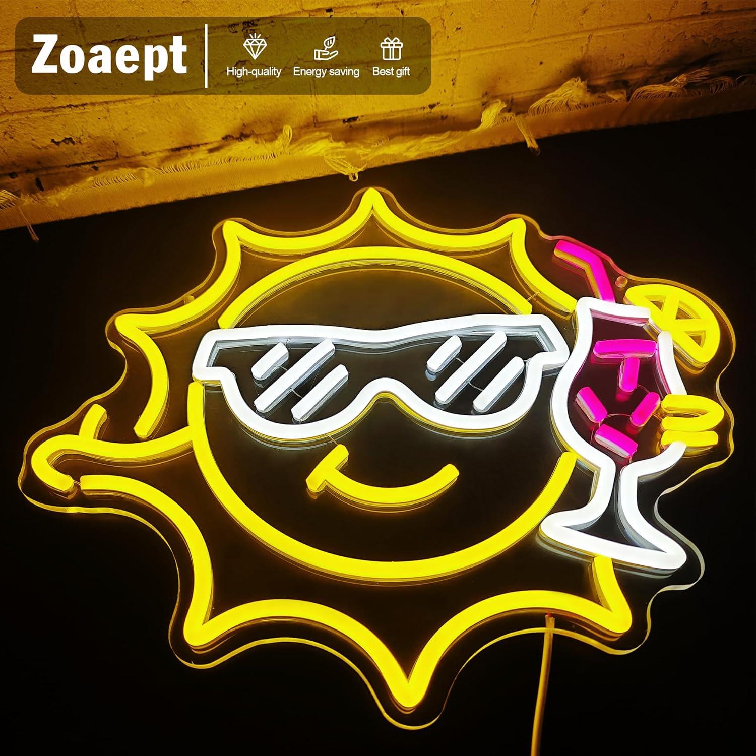 Bar Neon Sign Sun Glasses USB  - đánh giá và giá Led Lighting Wall Decor
