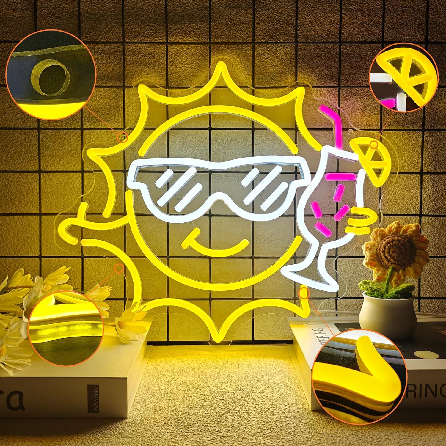 Bar Neon Sign Sun Glasses USB  - đánh giá và giá Led Lighting Wall Decor