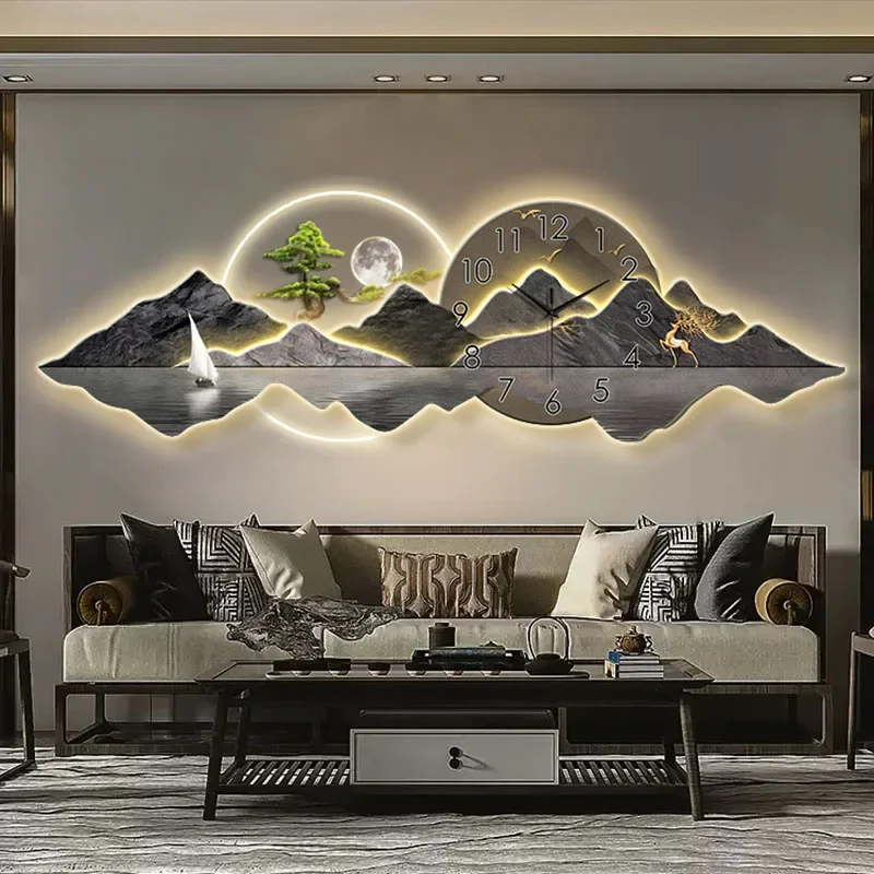 Modern Chinese Painting with C - đánh giá và giá Lighting Home Decor Wall Clocks