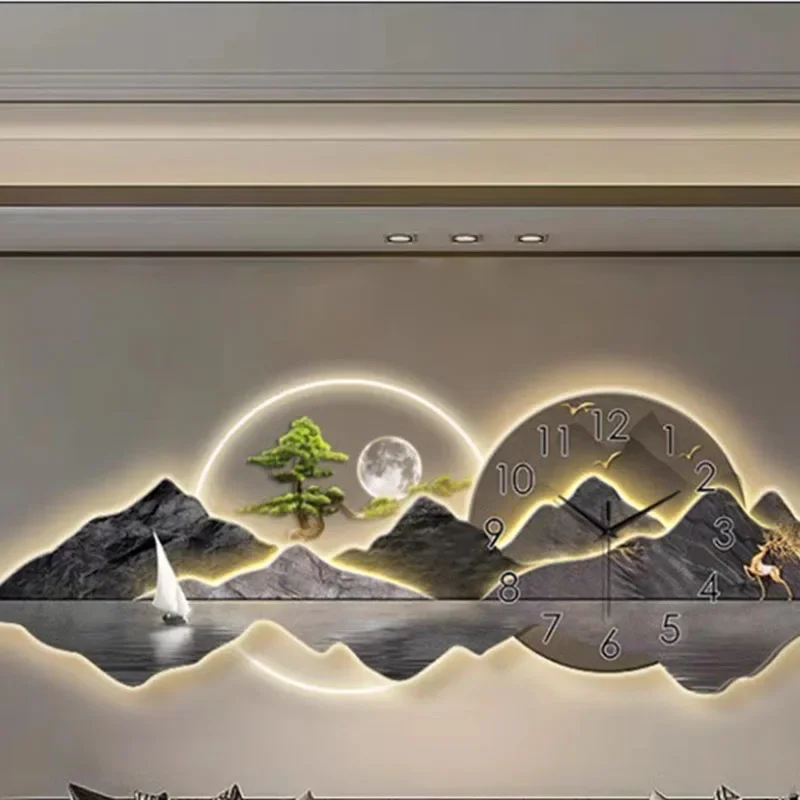 Modern Chinese Painting with C - đánh giá và giá Lighting Home Decor Wall Clocks