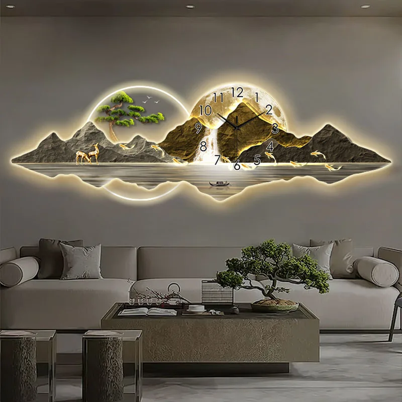 Modern Chinese Painting with C - đánh giá và giá Lighting Home Decor Wall Clocks