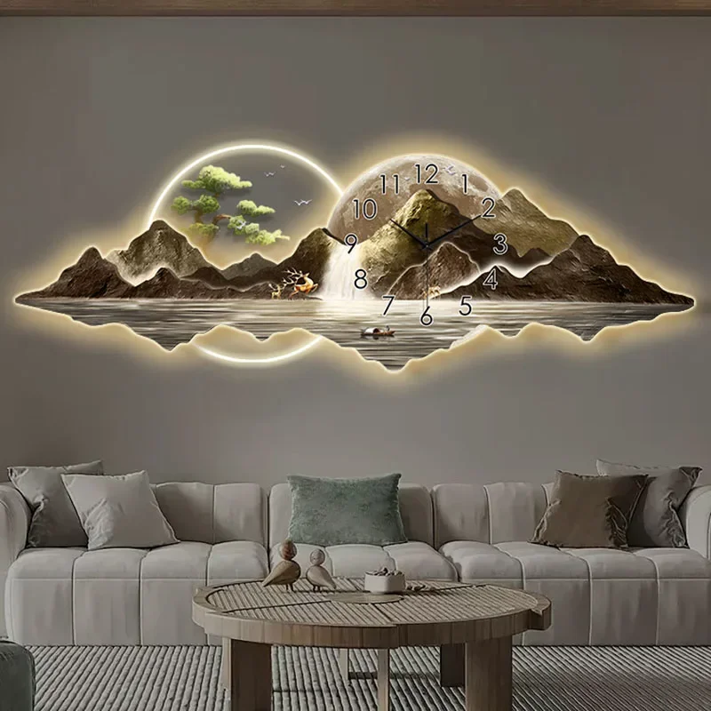 Modern Chinese Painting with C - đánh giá và giá Lighting Home Decor Wall Clocks