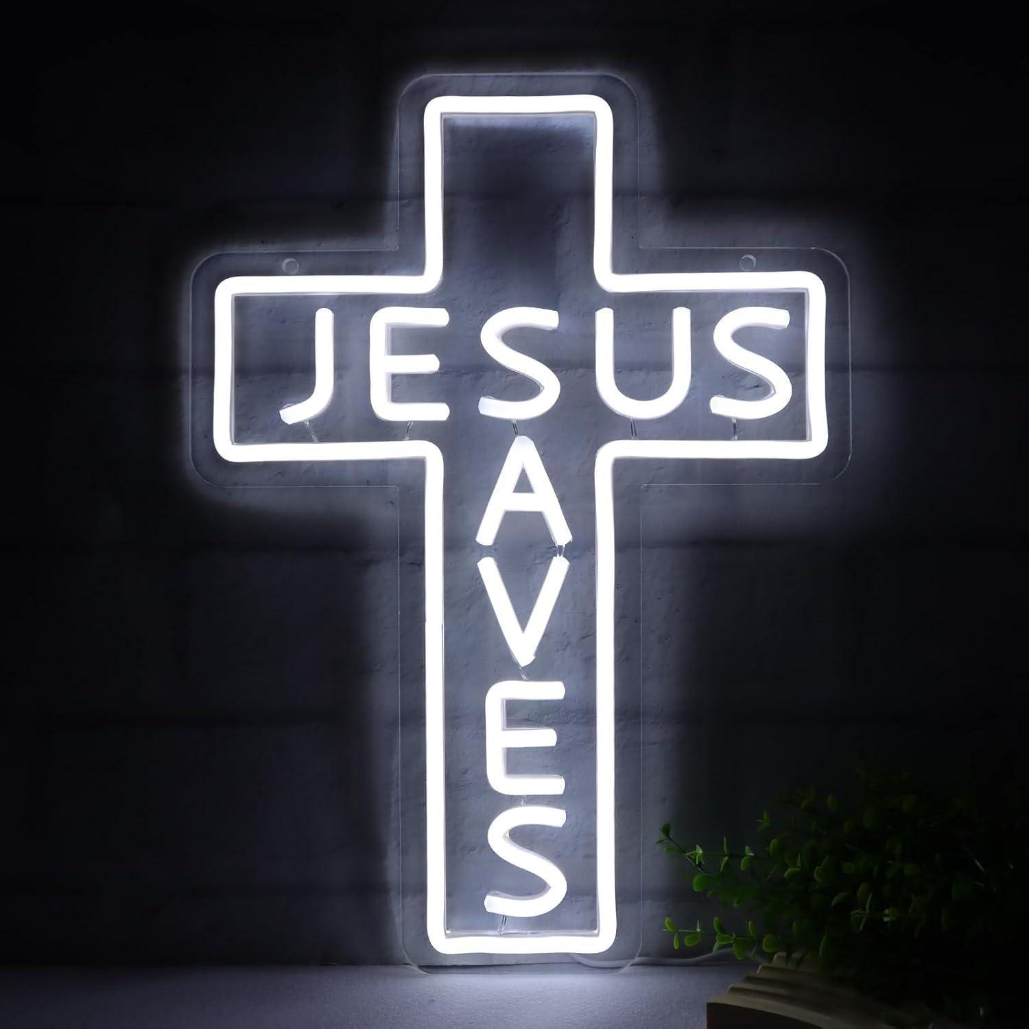 Jesus Saves Cross Neon Signs U - đánh giá và giá Led Lighting Wall Decor