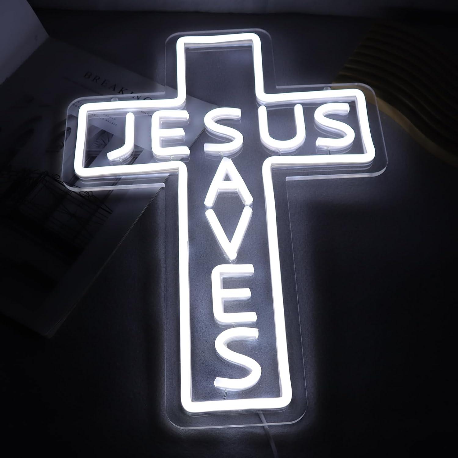 Jesus Saves Cross Neon Signs U - đánh giá và giá Led Lighting Wall Decor