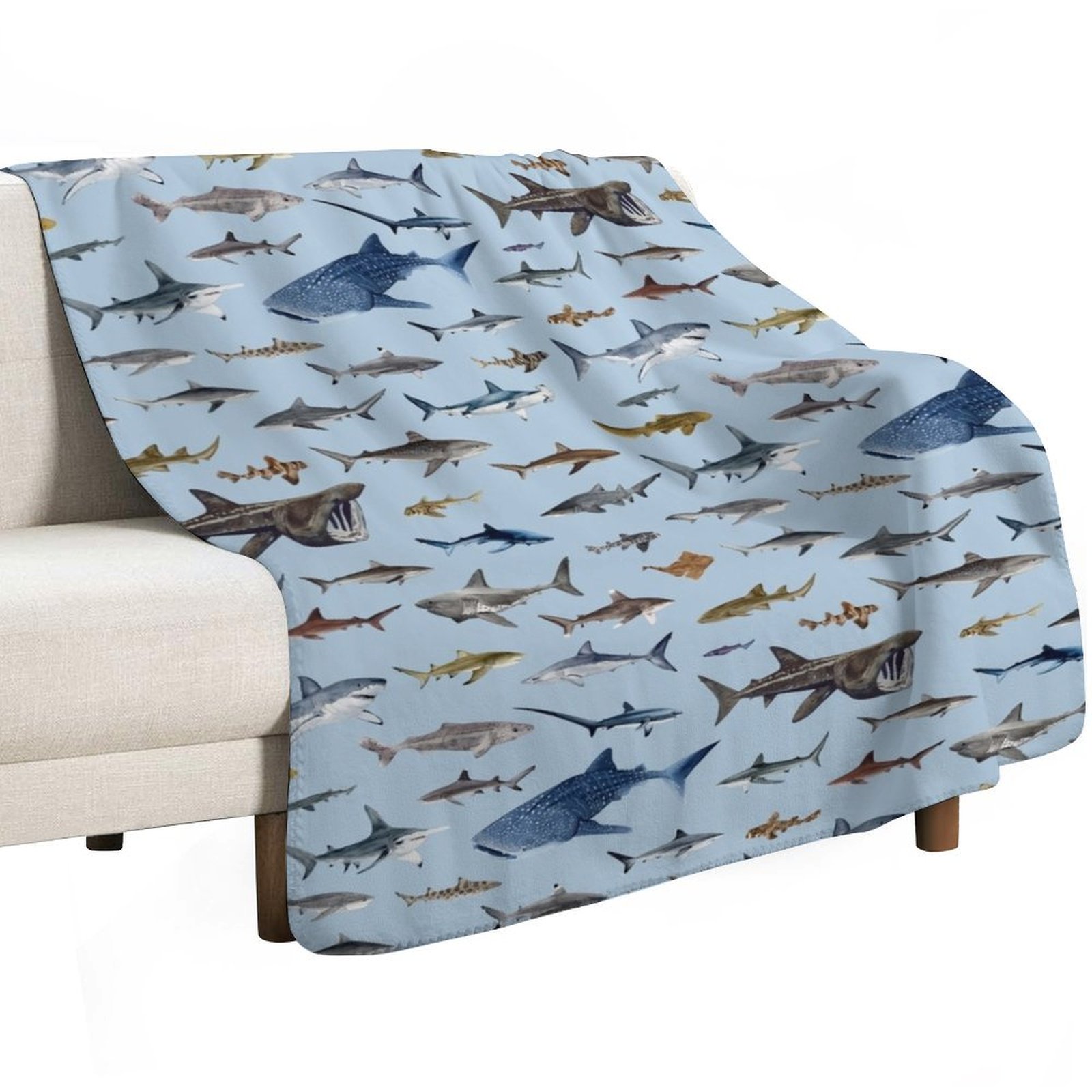 SHARKS poster-light blue Throw - đánh giá và giá Lighting Home Decor Ideas
