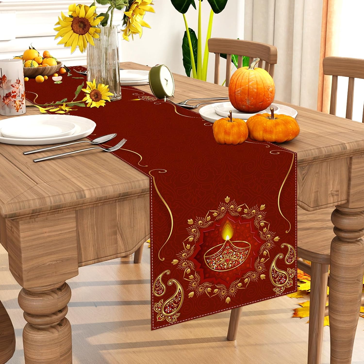 Happy Diwali Linen Table Runne - đánh giá và giá Lighting Decoration For Diwali