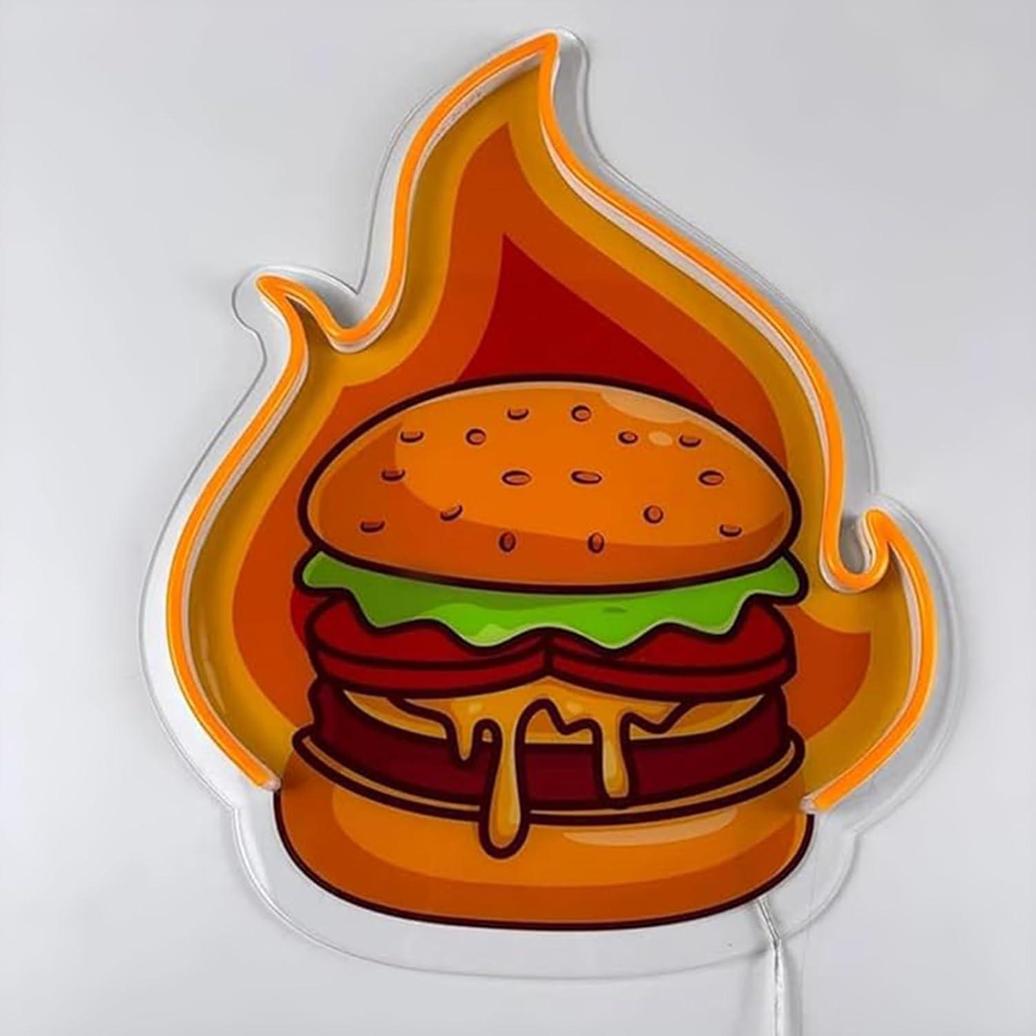 Burger Neon Sign LED Hamburger - đánh giá và giá Led Lighting Wall Decor