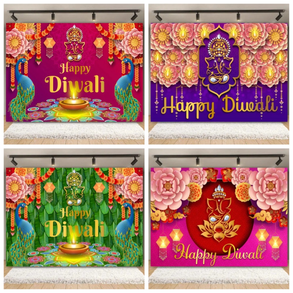 Happy Diwali Festival Backdrop - đánh giá và giá Lighting Decoration For Diwali